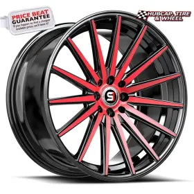 Sp-6917752342bmr Spec-1 Sp-69 Gloss Black And Red Machined - 17x7.5 5x100 Bp 42mm Offset Whl