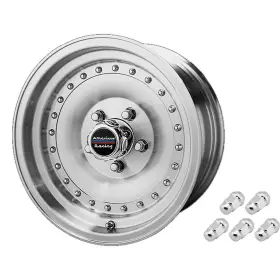 9101357 Speedway Motors Outlaw Series Wheel 15 X 7 And Chrome Acorn Nuts 7/16