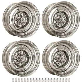 91603127 Speedway Motors O/e Style Hot Rod Chrome Steel Wheel Big And Little Kit 4.75 Bp