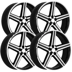 R148-251430gbms Strada Replicas Set Of 4 R148 Iroc 22x9 5x4.5 38 Black/machined Wheels Rims