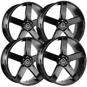 Strada S35263924dgb Set-4 S35 Perfetto 22x9.5 6x5.5 Inch 24mm Gloss Black Wheels Rims 22