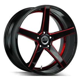 S35851440gbmlrs Strada Perfetto 5x114.3 18x8 40 Gloss Black Candy Red Milled