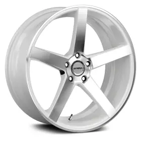S35051435wm Strada Wheels Perfetto 20x8.5 35 5x114.3 72.6 White Rims Set Of 4