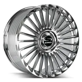 Sf6829051620c Strada Wheels Martello 22x9 15 5x120.65 74.1 Chrome Rims Set Of 4