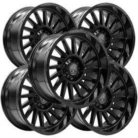 902a-2210u-21 Thret Off-road Set Of 5 902 Omega 22x10 6x5.5 Inch -21mm Gloss Black Wheels Rims