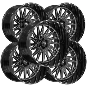 547bm-2120544 Tis Set Of 5 547bm 20x12 5x4.5 Inch /5x5 -44mm Black/milled Wheels Rims 20