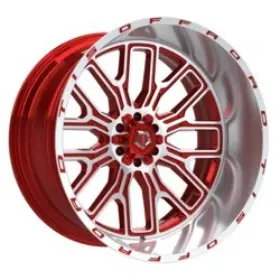 560mrl-2448176 Tis 1 24x14 8x6.50 -76 560mrl Gloss Red Machined Face And Lip Logo Wheel Rim
