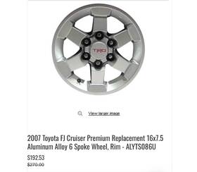 Toyota Alyts086u Trd Alloy Wheels 2007 Fj Cruiser
