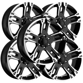 234-7883b Ultra Set Of 5 234 Maverick 17x8 6x5.5 Inch 0mm Black/machined Wheels Rims
