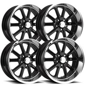 Us Mags U12117706540-u12117806545 Set Of 4 Staggered U121 Rambler 17 Inch 5x4.5 Gloss Black Wheels Rims