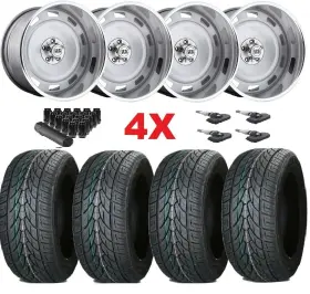 Uc143sd22056112 Us Mags 22 Rally Scottsdale Wheel Tire Set 6 Six Lug Square Body Staggered Offset