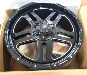 536285 Velox Wheel Mallet 20x9 Gloss Black Reverse Cnc Mach. 12-135/139.7 Et 18