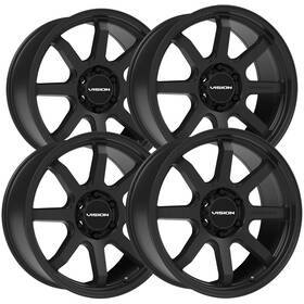 Vision 351-8936sb18 Set Of 4 351 Flow 18x9 6x135 18mm Satin Black Wheels Rims 18 Inch