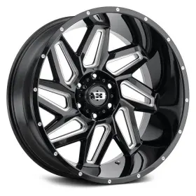 361-24281gbms-51 Vision 24x12 Off-road 361 Spyder Gloss Blk Milled Wheel 8x6.5 -51mm