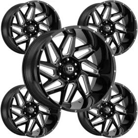361-8983gbms12 Vision Set Of 5 361 Spyder 18x9 6x5.5 Inch 12mm Black/milled Wheels Rims 18