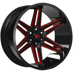 363-20083gbmr-25 Vision 363 Razor 20x10 6x5.5 Inch -25mm Black/red Wheel Rim 20
