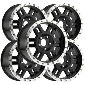 398blz7883bmr-15 Vision Set-5 398bl Manx Beadlock 17x8.5 6x5.5 Inch -15mm Gloss Black Wheels Rims