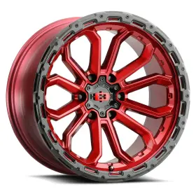 405-8983grgbl-12 Vision 18x9 405 Korupt Gloss Red With Black Lip Wheels 6x5.5 -12mm Set Of 4