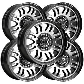 Vision 409-8983gbmf12 Set-5 409 Inferno 18x9 6x5.5 Inch 12mm Black/machined Wheels Rims 18