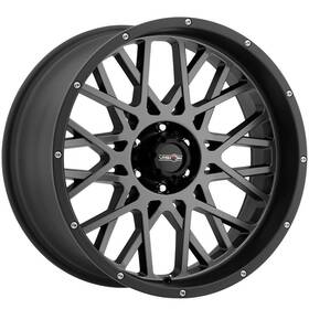 Vision 412-22081abl-19 One 22x10 412 Rocker 8x6.5/8x165.1 -19 Gunmetal Black Lip Wheel Rim 125.2