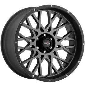 412-22081abl-19 Vision One 22x10 412 Rocker 8x6.5/8x165.1 -19 Gunmetal Black Lip Wheel Rim 125.2