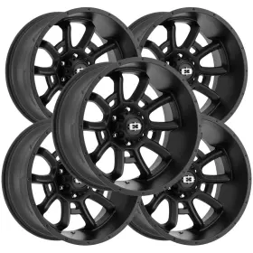 415-20283sb-51 Vision Set Of 5 415 Bomb 20x12 6x5.5 Inch -51mm Satin Black Wheels Rims 20