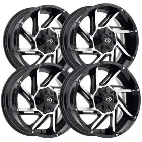 422z20287gbmf-51 Vision Set-4 422 Prowler 20x12 8x180 -51mm Black/machined Wheels Rims 20 Inch