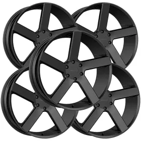 472v22984sb15 Vision Set Of 5 472 Switchback 22x9.5 6x5.5 Inch 15mm Satin Black Wheels Rims