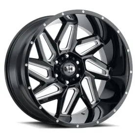 361-8970gbms12-1n Vision Off-road Wheels 361 18x9 12 Gloss Black Milled Spoke 8x170 Qty 1