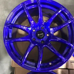 Tr04178050035blue Vors 230619 Used 17x8 Tr4 5x100 35 73.1 Candy Blue Wheels Set 4