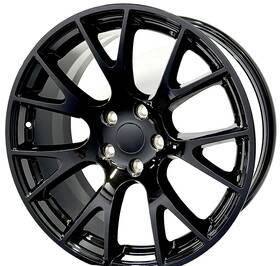 Voxx Replicas 133673 20 Inch Gloss Black Hellcat Oe Replica 2528 Wheels Fits Jeep Wagoneer Escalade 6x5.5