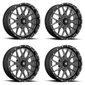 Wheel Pros M45-022756m Set 4 Msa Offroad M45 Portal 22x7 4x156 Black Milled Wheels 22 Inch 0mm Rims