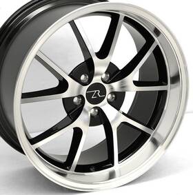 Wheel Replicas 46109658 20 Inch Black Machined Fr500 Style Wheels 20x8.5 20x10 5x114.3 Mustang S550 S197