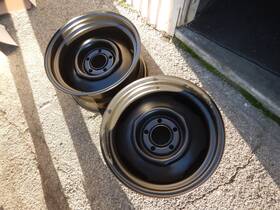 Wheel Vintiques K-63-581204 Pair 15x8 Oe Chrysler 5 On 4.5 Satin Black Ford Mopar