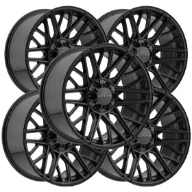 W945200267-18ab Wicked Off-road Set Of 5 W945 20x10 6x135/6x5.5 Inch -18mm Gloss Black Wheels Rims