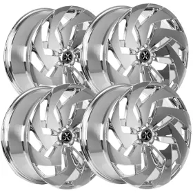 X04263924 Xcess Set Of 4 X04 22x9 6x5.5 Inch 24mm Chrome Wheels Rims 22