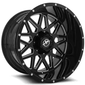 Xf-211209051397150 Xf Off-road 12gbm 20 Inch Xf-211 Gloss Black And Milled 20x9 Wheel 5x5.5 5x150 12mm Rim