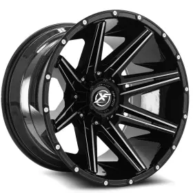Xf-220209081651180 Xf Off-road 12gbm 20x9 Xf-220 Gloss Black And Milled Wheel 8x6.5/8x180 12mm