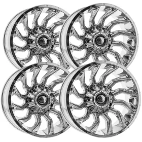 Xf-224241451271397-76c Xf Off-road Set-4 Xf-224 24x14 5x5 Inch /5x5.5 -76mm Chrome Wheels Rims 24
