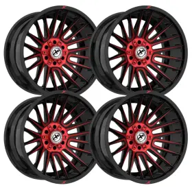 Xf-2341890430gbmred Xf Off-road Xf-234 Wheel 18x9 0mm 5x127/5x139.7 Gloss Black And Red Xf-2341890430