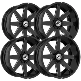 Xf-236209061351397 Xf Off-road 0gbm Set Of 4 Xf-236 20x9 6x135/6x5.5 Inch 0mm Black/milled Wheels Rims