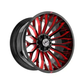 Xf-237201081651170-24gbrm Xf Off-road 1 X Xf-237 Gloss Black And Red Milled 20x10 8x165.1/8x170 125.2 Hub