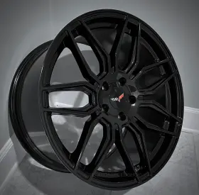 7487441 Xo1 Gloss Black C8 Z06 Style Corvette Wheels Fits 2010 C6/z51 18x8.5/19x10 Inch Set