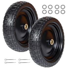 Yellowcat W1364p444969 13 Inch Flat-free Tires 4.00-6 With Bearings And Offset Hub Set Of 2