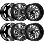 (SET-6) Off-road XF-229 Dually 20X8.25 10X225 110MM Black Milled Wheels New. Price: $2495.00.