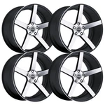 (SET-4) Strada Perfetto 18X8 5X114.3 30MM Black Machined Wheels Rims Inch New. Price: $880.00.
