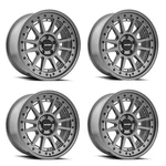 Set 4 15" Mayhem Compass Satin Gunmetal 15X7 Wheels 5X100 Rims 15MM New. Price: $867.96.
