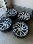 22" Forgiato Biaforca Brushed Face Chrome Lip Three Piece Wheels And Tires Deal Used. Price: $3000.00.