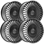 (set Of 4) Motiv 438B 22X9 6X135/6X5.5" +25MM Gloss Black Wheels Rims 22" Inch New. Price: $1270.96.