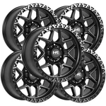 (set 5) Hardrock Off-road H107 17X9 5X5" -12MM Matte Black Wheels Rims New. Price: $1125.00.